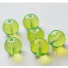 Opalite beads 10mm, dyed yellow-green, round, hole: 1.4mm, 6 pcs
