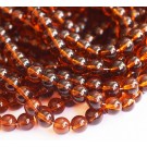 Glass beads 10mm, round, transparent/brown, hole 1mm,  10 pcs