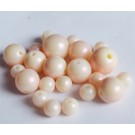 Acrylic beads 8-14mm round, light coral-pink, 50 gr (90-92 pcs). - 1 bag