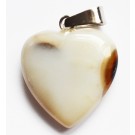 Agate pendant, dyed, with Stainless Steel snap on bails, Heart, natural, 22x21mm,  1 pcs