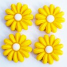 Adhesive artificial resin decoration 16x4,5mm, yellow, pack of 4 pcs