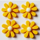 Adhesive artificial resin decoration 17 ~ 18x5 ~ 6mm, yellow, pack of 4 pcs