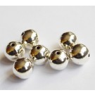 Ant.silver metal bead 8mm, hole 1mm, pack of 10 pcs.