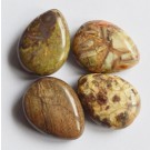 Agate flat drop-shaped beads 17-18x13-14x5-7mm, natural stone, opening 1.2mm, pack of 4 pcs