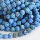 Agate beads 8mm natural, dyed blue,  - 1 pcs