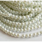Glass pearl 4mm white, hole 1mm, 10 pcs