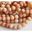 Jade beads 8mm natural, frosted, died, hole 1mm, 1 pcs