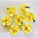 Porcelain beads Flower 16-14mm, yellow , 1 pcs
