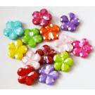 Acrylic beads Flower 14x14mm, faceted, mixed color, 20 pcs