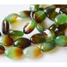 Agate beads oval 17-18x12mm natural, dyed, 6 pcs