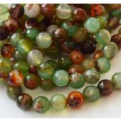 Agate beads 8mm natural, round, dyed, colorful,  15 pcs
