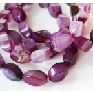 Agate beads 16x11mm natural, twist, dyed, purple, 4 pcs
