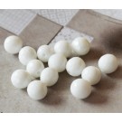 Porcelain beads round 8mm, faceted, white , 1 pcs
