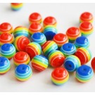 Resin beads 8mm colorful, 1 pcs