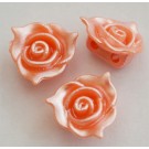 Acrylic links 14x14x7mm flower, salmon, imitation pearl, multi-strand, hole 2mm, 1pcs