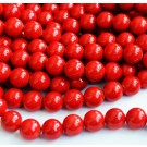 Jade beads 12mm natural, dyed, red,  1 pcs