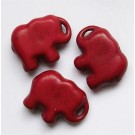 Sünteetiline türkiis elevant 20x15mm punane, 1 tk
