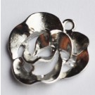 Metal pendant Rose 22x22mm, silver color, 1 pcs