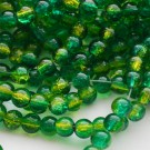 Mõraline klaashelmes 6mm roheline-kollane, 10 tk