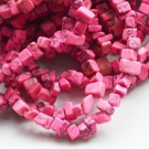 Turquoise beads chips  5-8mm synthetic, pink, about 43cm,  1 pcs