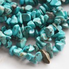 Turquoise beads chips  5-8mm synthetic, blue, about 43cm,  1 pcs